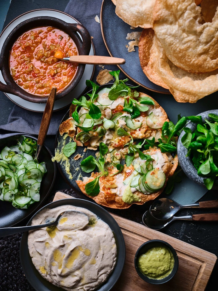 Kjartan Skjelde Taco tostadas med aubergine og tomat